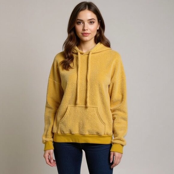 Soft Serve Clothing Mustard Yellow The Original Cloud Cotton Hoodie Size Small - Picture 1 of 10